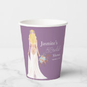 Boho Bruid Met Bloemen En Blond Haar Papieren Bekers (Voorkant)