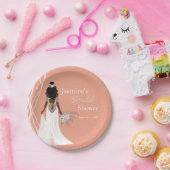 Boho Bruid Met Parels En Bloemen Bruidsjurk Papieren Bordje (Feest)