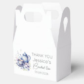 Boho Bruids Boho Blauwe Thee Bloemige Vintage Brui Bedankdoosjes (Geopend)