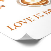 Boho Bruids Brunch - Coffee Bar Bord Poster (Hoek)