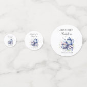 Boho Bruids Tea Blauw Bloemig Vintage Bruidsmeisje Confetti (Voorkanten)