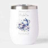 Boho Bruids Thee Blauw Bloemen  Vrijgezellenfeest (Voorkant)