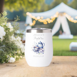 Boho Bruids Thee Blauw Bloemen  Vrijgezellenfeest