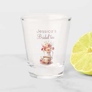 Boho Bruids-Thee Bloemrijke Vintage Bruidsuitnodig Shot Glas