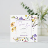 Boho Bruidsbloemen Bruiloft Save The Date (Staand voorkant)