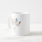 Boho bruidsboeket gepersonaliseerd bruid koffiemok (Voorkant links)