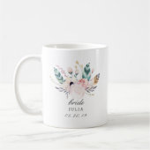 Boho bruidsboeket gepersonaliseerd bruid koffiemok (Links)