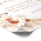 Boho Bruidschieter Mimosa Bar Bord | Pampas Gras Poster (Hoek)