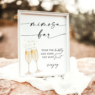 Boho Bruidsdouche Mimosa Bar Bord   Bubbly Bar Poster