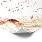 Boho Bruidsfeest Borrel Sign | Pampas Gras Poster (Hoek)