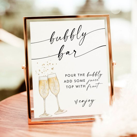 Boho Bruidsfeest Borrelbar Bord | Mimosa Bar Poster
