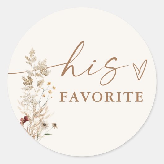 Boho Bruidsfeest Favor Stickers | Moderne Bloemen (Voorkant)