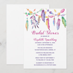 Boho Bruidsfeest Veren India Paars Kaart