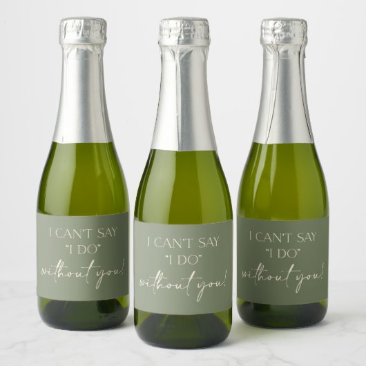 Boho bruidsmeisje voorstel mini champagne labels sparkling wijnetiket (Flessen)