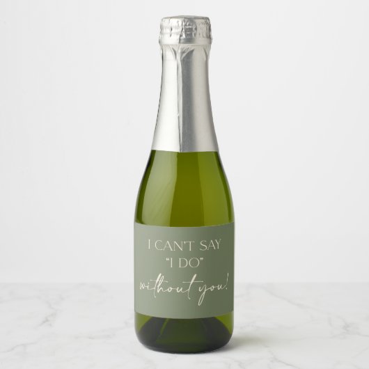 Boho bruidsmeisje voorstel mini champagne labels sparkling wijnetiket (Voorkant)