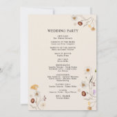 Boho Bruidsprogramma met Wilde Bloemen Kaart (Achterkant)