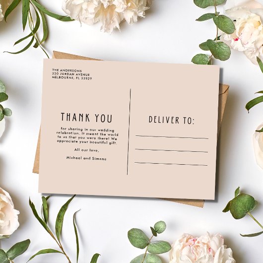 Boho bruiloft 3 foto collage dank u briefkaart