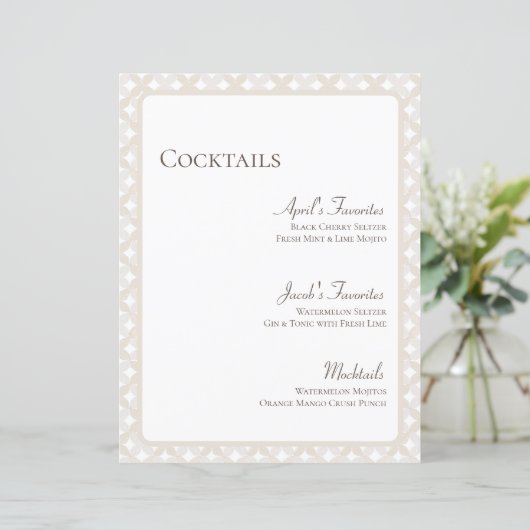 Boho Bruiloft  8.5x11 Cocktail Menu (Staand voorkant)