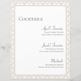 Boho Bruiloft  8.5x11 Cocktail Menu