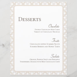 Boho Bruiloft 8.5x11 Dessert Menu