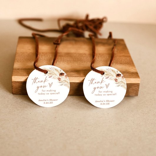 Boho Bruiloft Bedankings Tag Pampas Gras Bedankjes Labels