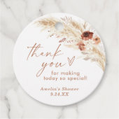 Boho Bruiloft Bedankings Tag Pampas Gras Bedankjes Labels (Voorkant)