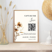 Boho bruiloft Capture liefde QR code bruiloft foto Poster