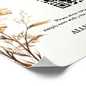 Boho bruiloft Capture liefde QR code bruiloft foto Poster (Hoek)