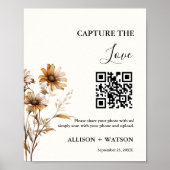 Boho bruiloft Capture liefde QR code bruiloft foto Poster (Voorkant)