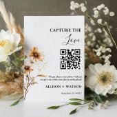 Boho bruiloft Capture liefde QR code bruiloft foto Reclamebord Met Voetstuk