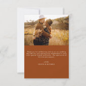 Boho bruiloft dank u foto minimalistisch kaart (Achterkant)