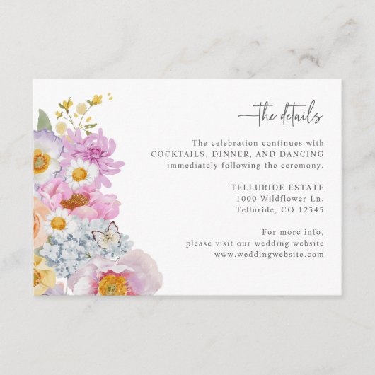 Boho Bruiloft Details Behuizing Kaart (Voorkant)