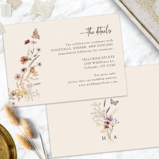 Boho Bruiloft Details Informatiekaartje