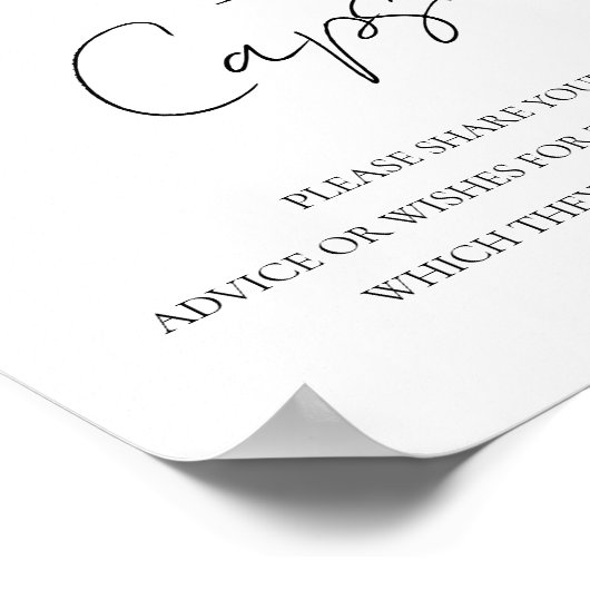 Boho Bruiloft Eerste Trouwdag Tijdscapsule Bord Poster (Hoek)