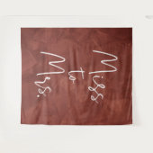 Boho Bruiloft Feest Achtergrond Decor Miss To Mrs. Wandkleed (Voorkant (horizontaal))