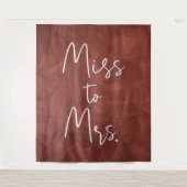 Boho Bruiloft Feest Achtergrond Decor Miss To Mrs. Wandkleed (Voorkant)