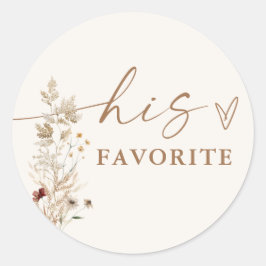Boho Bruiloft Feest Favor Sticker | Moderne Bloeme