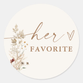 Boho Bruiloft Feest Favor Sticker | Moderne Bloeme
