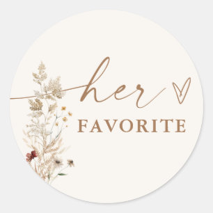 Boho Bruiloft Feest Favor Sticker   Moderne Bloeme