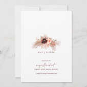Boho Bruiloft Feest Roest Pampas Gras Roos Kaart (Achterkant)