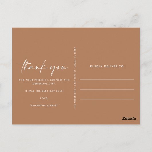 Boho bruiloft foto collage dank u Briefkaart (Achterkant)