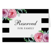 Boho bruiloft gereserveerd teken. Roze tuinbloemen (Voorkant Horizontaal)