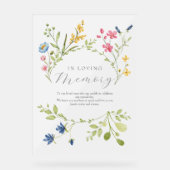 Boho Bruiloft Herdenking In Loving Memory Acryl Bord (Voorkant)