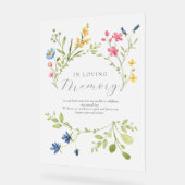 Boho Bruiloft Herdenking In Loving Memory Acryl Bord (Hoek)