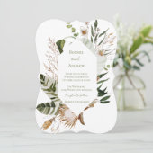 Boho Bruiloft herfst uitnodiging (Staand voorkant)