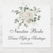 Boho Bruiloft Liquor Flesetiket Spaans Sparkling Wijnetiket (Enkel label)