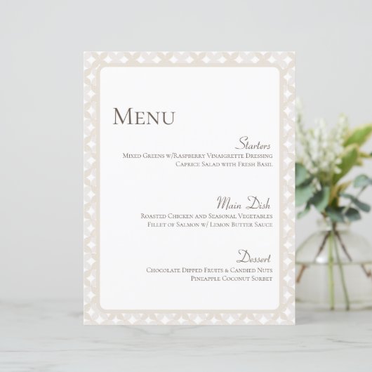 Boho Bruiloft Menu Kaart 8 1/2" X 11" (Staand voorkant)