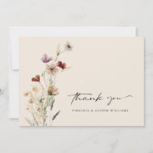 Boho Bruiloft met Bloemen Bedankkaart (Voorkant)