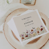 Boho bruiloft met bloemen servet