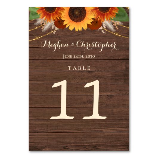 Boho-bruiloft met rustieke zonnebloemen en terraco kaart (Achterkant)